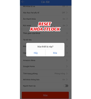 Reset khóa TTLock