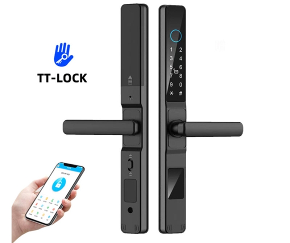 Khóa vân tay cửa nhôm kính, xingfa dùng app TTlock DQA6