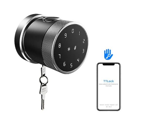 Khóa Vân Tay Cửa Gỗ, Cửa Phòng Dạng Nắm tròn Dùng App TTock 