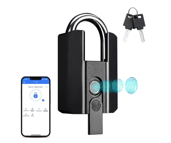 Khóa Bấm Vân Tay Chống Cắt Chống Nước Dùng App TTlock
