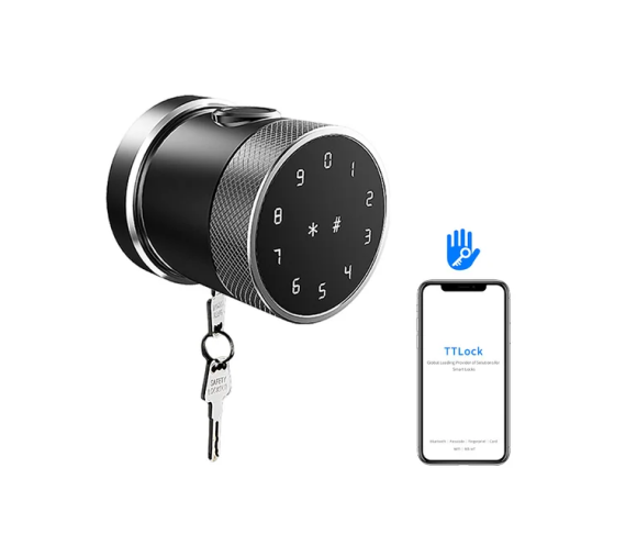 Khóa Vân Tay Cửa Gỗ, Cửa Phòng Dạng Nắm tròn Dùng App TTock 