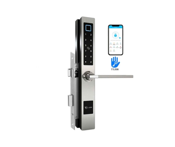 Khóa vân tay cửa nhôm kính, xingfa dùng app TTlock RF-D09